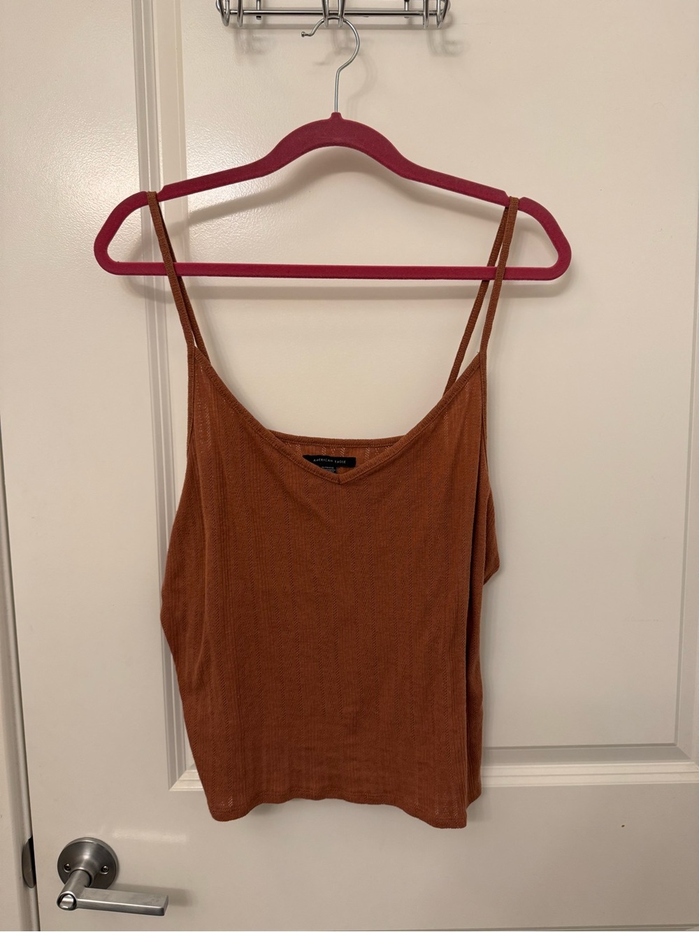 American Eagle Outfitters Rust Brown Ribbed Spaghetti Strap Camisole